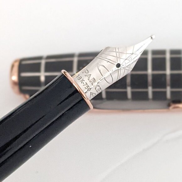 Parker Sonnet Fountain Pen Brown Rubber PGT 18k 750 France Ink 2013 Gold - Picture 5 of 13